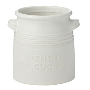 Utensil Ceramic Holder - White