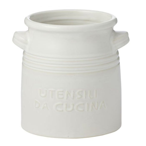 Utensil Ceramic Holder - White