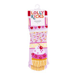 Lolly Kicks Sock - Cupcake (Size 5-8)