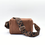 Diamond Stitch Crossbody Bag - Brown
