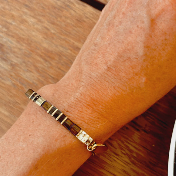 Ibiza Bracelet - Rich Chocolate with Opal Shine