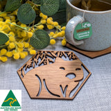 Australian Timber Coaster: Wombat