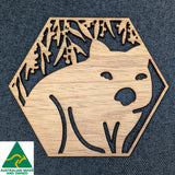 Australian Timber Coaster: Wombat