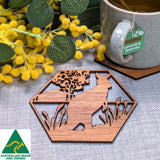 Australian Timber Coaster: Kangaroo