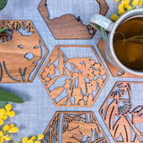 Australian Timber Coaster: Wattle