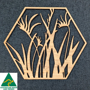 Australian Timber Coaster: Kangaroo Paw