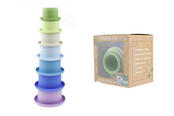 Silicone Stacking Cups 7pc - Blues