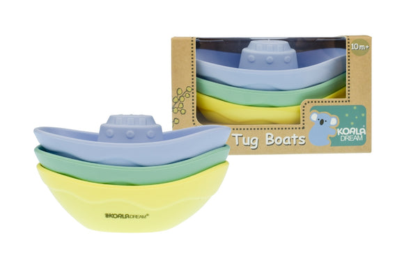 Silicone Bath Tug Boats 3pc - Assorted Colours