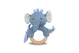 Wooden Ring Rattle - Snuggle Buddy Trunks Elephant