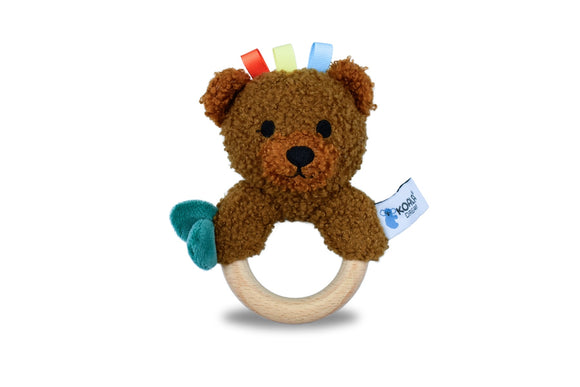 Wooden Ring Rattle - Snuggle Buddy Maple Bear
