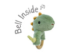 Wooden Ring Rattle - Snuggle Buddy Minty Dinosaur