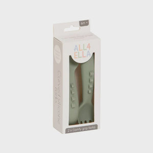 Comfy Grip Silicone Spoons 2pk - Olive
