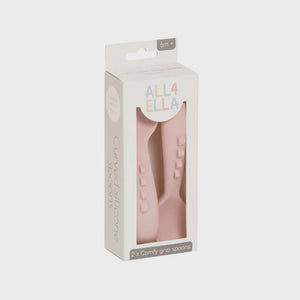 Comfy grip silicone spoons 2pk - Dusty Pink