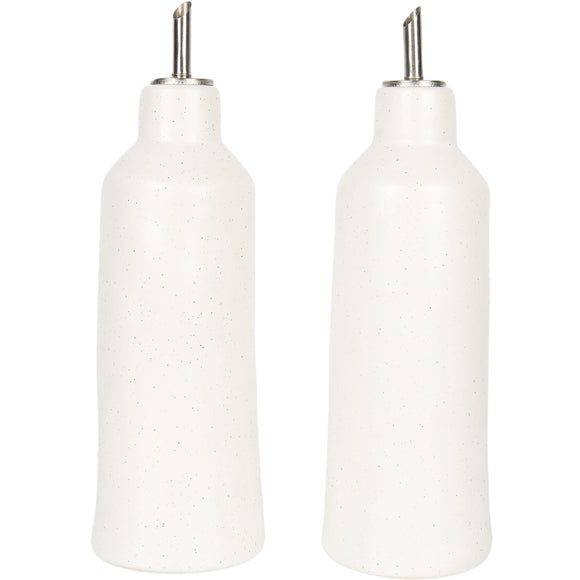 Oil & Vinegar 2pc Set - Speckled White