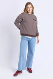 Foxwood Original Stripe Crew - White & Coffee