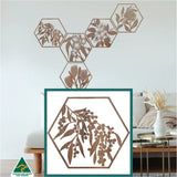 Australian Timber Hexagon Wall Art: Wattle