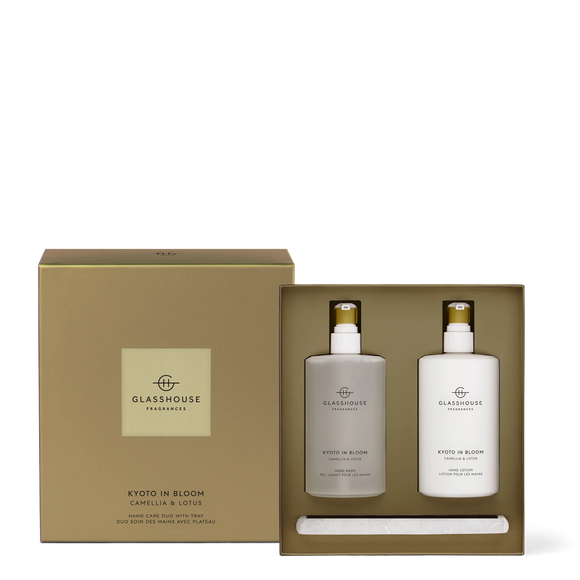 GLASSHOUSE FRAGRANCE Hand Care Duo With Tray 450ml - Kyoto in Bloom