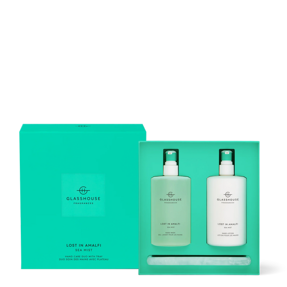 GLASSHOUSE FRAGRANCE Hand Care Duo With Tray 450ml - Lost in Amalfi