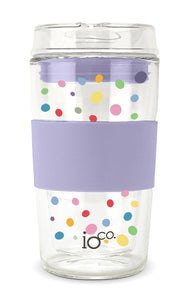 IOco 12oz Glass Travel Cup - Confetti Edition