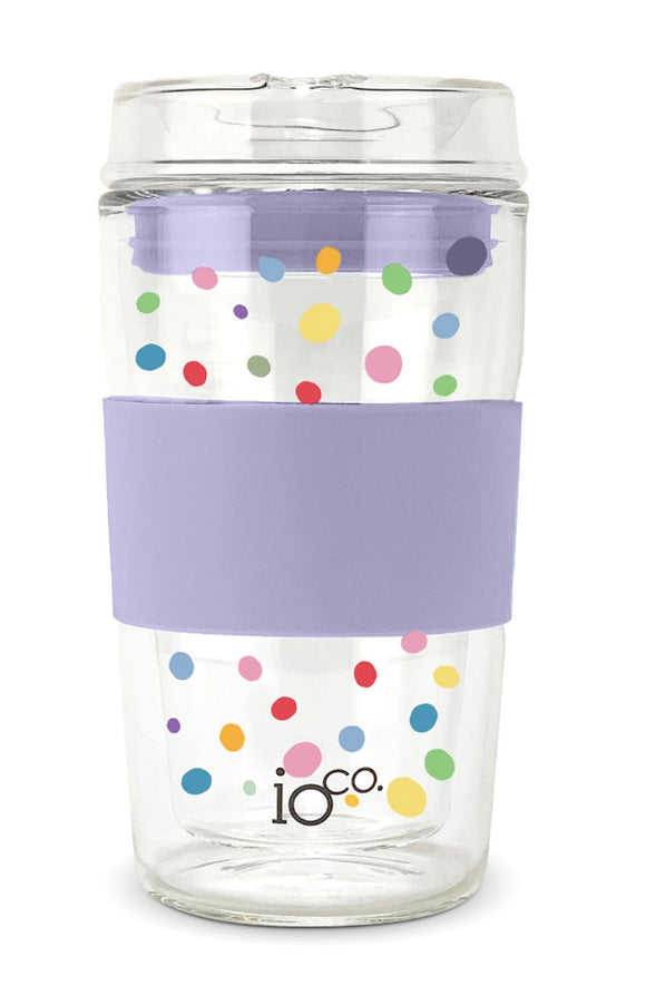 IOco 12oz Glass Travel Cup - Confetti Edition