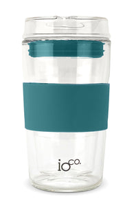 IOco 12oz Glass Travel Cup - Peacock Green