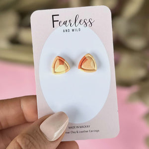 Studs - Triangle Yellow Confetti