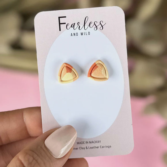 Studs - Triangle Yellow Confetti