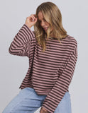 Foxwood Lola Stripe Long sleeve Top - Coffee