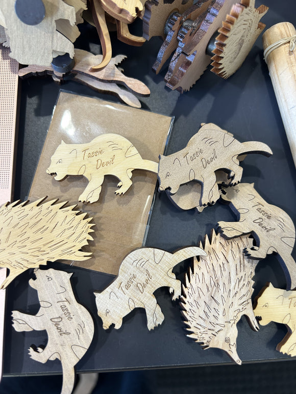 Tasmanian Wood Animal Magnets -Assorted