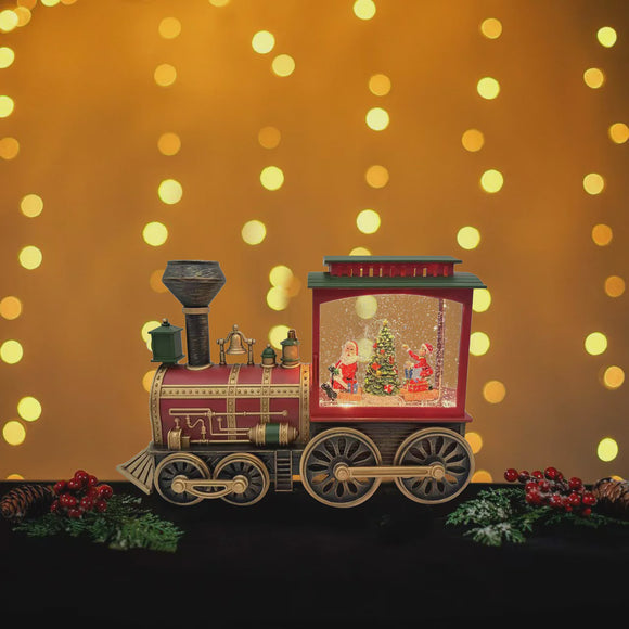 Lantern - Snowing Train w/ Rotating Xmas Tree