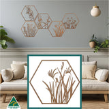 Australian Timber Hexagon Wall Art: Kangaroo Paw
