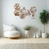 Australian Timber Hexagon Wall Art: Koala