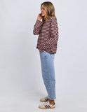 Foxwood Lola Stripe Long sleeve Top - Coffee