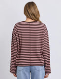 Foxwood Lola Stripe Long sleeve Top - Coffee