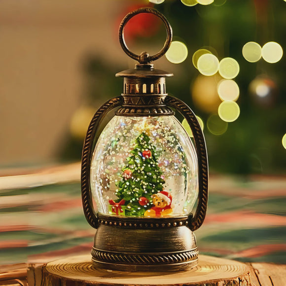 Snowing Mini Oil Lantern Xmas Tree