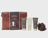 Men's Republic Grooming Kit in Soft Faux Leather Toiletry Bag - 4pc Body and Face Wash