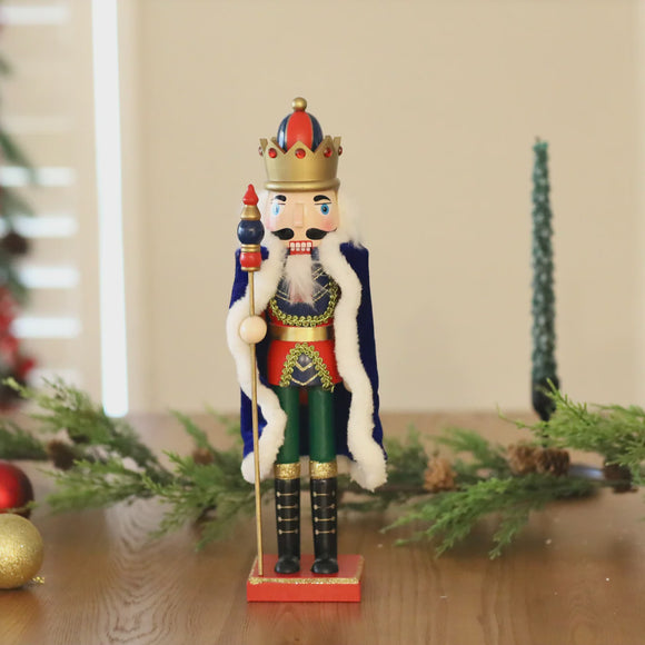 Wooden Nutcracker with Cloak - 38cm