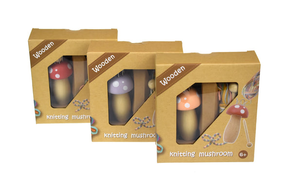 Wooden Mushroom Knitting Nancy - Assorted