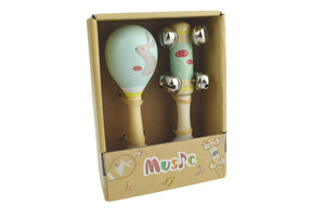 Calm & Breezy Maraca & Bell Stick Set - Rabbit