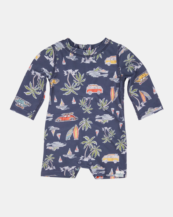 Toshi - Swim Baby Onesie L/S Classic - Surf Twilight - Current