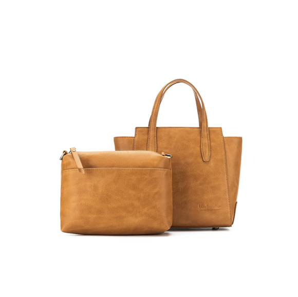 Black Caviar Designs 2 Piece Handbag - Vienna Tan