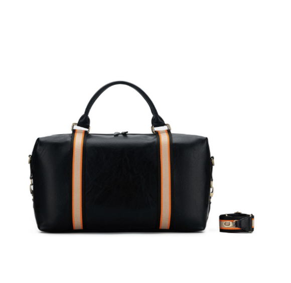 Black Caviar Designs Travel Bag - Everest Black & orange Stripe