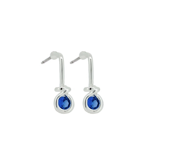 Earring - Silver Blue Paddle