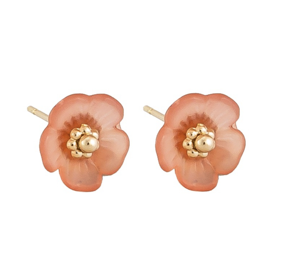Earrings - Pink Buttercup Studs