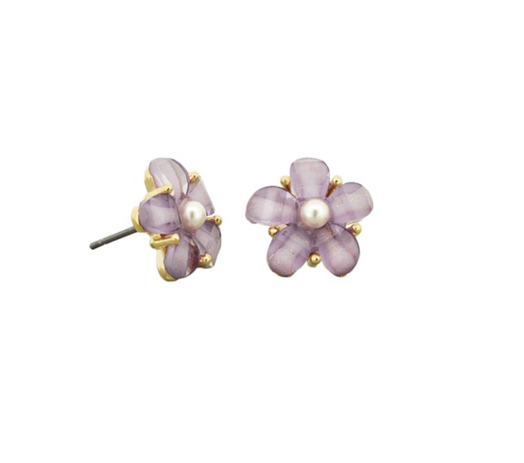 Earring - Purple Ocean Flower Studs