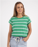 Foxwood Manly Tee - Bright Green Stripe