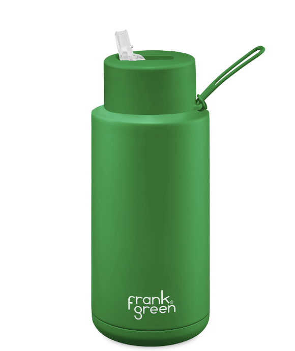 Frank Green - Limited Addition Ceramic Reusable Bottle Straw Lid 34oz - Evergreen
