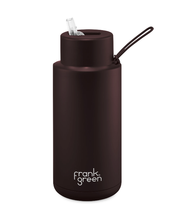 Frank Green - Limited Addition Ceramic Reusable Bottle Straw Lid 34oz - Chocolate