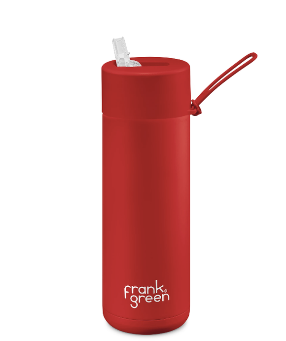 Frank Green - Limited Addition Ceramic Reusable Bottle Straw Lid 20oz - Atomic Red
