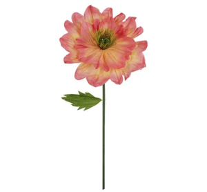 Faux Greenery - Poppy Paper Flower - Orange/Lemon50cm